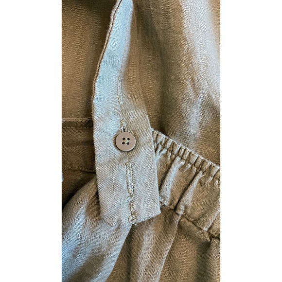 Quince Jumpsuit Size S Green European Linen Square Neck Beach Minimalist NWT - Picture 7 of 11